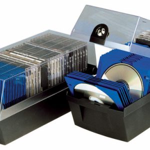 Cutie plastic pentru 60 CD/DVD, cu cheita, HAN Max 60 - negru