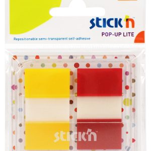 Film index autoadeziv 45 x 25mm, 2 x 20 file, dispenser, Stick"n Pop-up Lite -2 culori trans/neon
