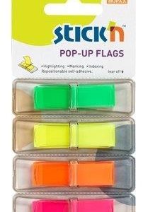 Film index autoadeziv 45 x 12mm, 4 x 40 file/set, cu dispenser, Stick"n Pop-up - V/G/P/R