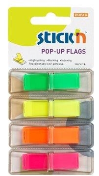 Film index autoadeziv 45 x 12mm, 4 x 40 file/set, cu dispenser, Stick"n Pop-up - V/G/P/R
