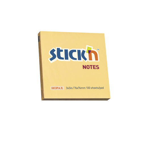 Notes autoadeziv 76 x 76 mm, 100 file, Stick"n - portocaliu pastel