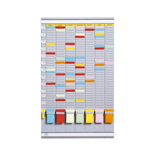 Planner saptamanal cu T-cards, cu 35 de slot-uri, complet, JALEMA - gri deschis