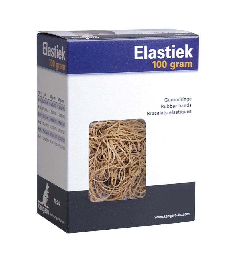 Elastice pentru bani, 100g/cutie, D 90 x 1,5mm, KANGARO