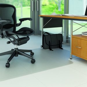 Covoras PVC transparent, protectie parchet/gresie, 120 x 90cm - cu limba, Q-Connect