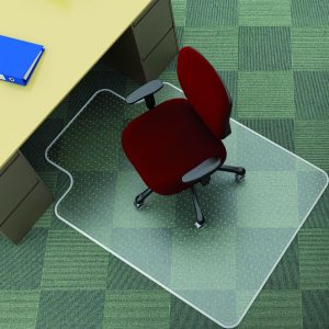 Covoras PVC transparent, protectie mocheta, 120 x 90cm - cu limba, Q-connect