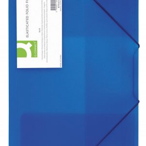Mapa plastic cu elastic pe colturi, 400 microni, Q-Connect - albastru transparent