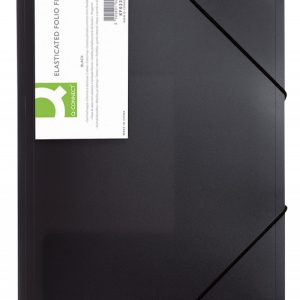 Mapa plastic cu elastic pe colturi, 400 microni, Q-Connect - negru transparent