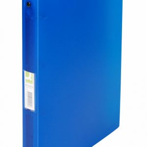 Caiet mecanic 4 inele - D25mm, coperti flexibile PP, Q-Connect - albastru transparent