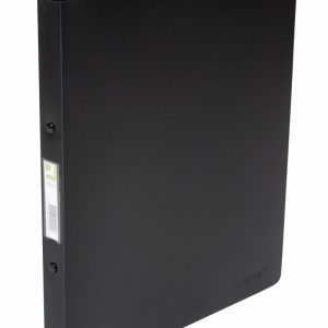 Caiet mecanic 4 inele - D16mm, coperti flexibile PP, Q-Connect - negru transparent