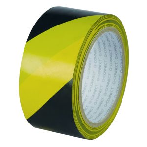 Banda adeziva 48mm x 20m, pentru avertizare, Q-Connect Safety Warning - negru/galben
