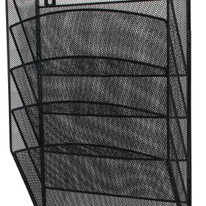Display metalic Mesh, pentru pliante si cataloage, de perete, 5 x A4, Q-Connect - negru