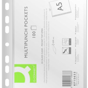 Folie protectie pentru documente A5, 50 microni, 100 folii/set, Q-Connect - cristal