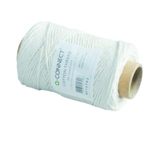Sfoara din bumbac, ceruita, 80m, 100g/ghem, Q-Connect - culoare alba