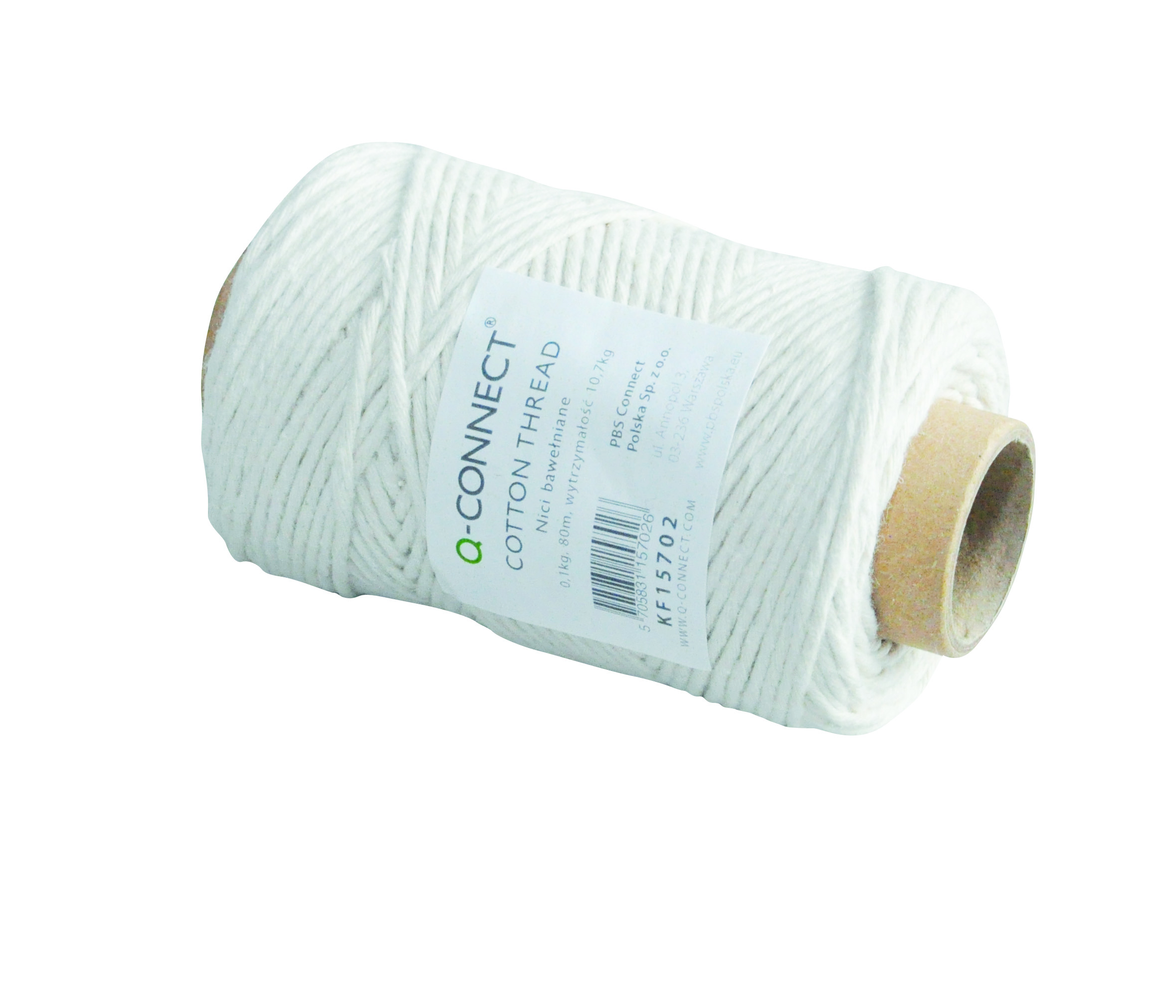 Sfoara din bumbac, ceruita, 80m, 100g/ghem, Q-Connect - culoare alba