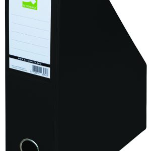 Suport reviste, carton plastifiat PVC, latime 76mm, Q-Connect - negru