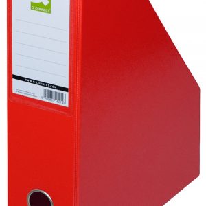 Suport reviste, carton plastifiat PVC, latime 76mm, Q-Connect - rosu