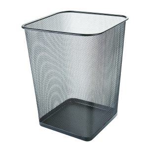 Cos metalic Mesh, pentru hartii, 18 litri, forma patrata, Q-Connect - negru