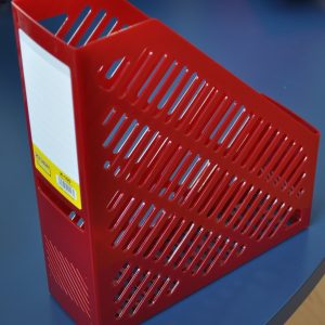 Suport vertical plastic pentru cataloage, 75mm, KEJEA - rosu