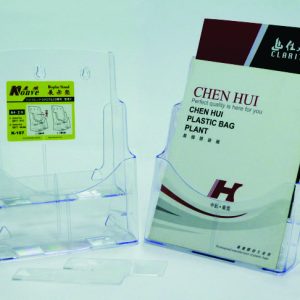 Display plastic pentru brosuri, de birou/perete, 2 x A4-portrait, KEJEA - transparent