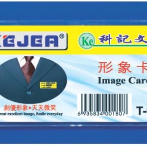 Ecuson dreptunghiular din plastic, pentru nume, 65 x 32mm, KEJEA - transparent