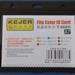 Suport PP tip flip, pentru carduri, 105 x 74mm, orizontal, 5 buc/set, KEJEA - negru