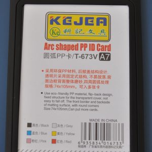 Suport PP tip arc, pentru carduri, 74 x 105mm, orizontal, 5 buc/set, KEJEA - negru