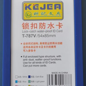 Suport PP water proof snap type, pentru carduri, 55 x 85mm, vertical, 5 buc/set, KEJEA - bleumarin