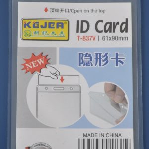 Buzunar PVC, pentru ID carduri, 61 x 90mm, vertical, 10 buc/set, KEJEA - cristal