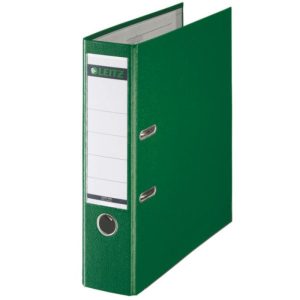 Biblioraft Leitz 180, PP, partial reciclat, FSC, A4, 80 mm, verde