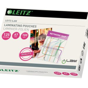 Folie laminare LEITZ, la cald, A7, 125 mic, 100 buc/set
