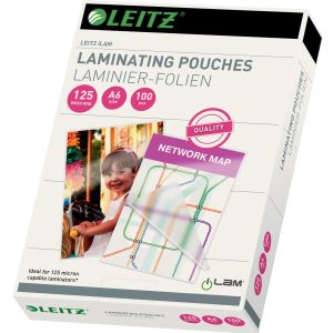 Folie laminare LEITZ, la cald, A6, 125 mic, 100 buc/set