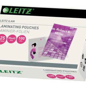 Folie laminare LEITZ, la cald, 65x95 mm, 125 mic, 100 buc/set