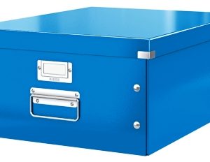 Cutie depozitare LEITZ WOW Click & Store, carton laminat, mare, albastru