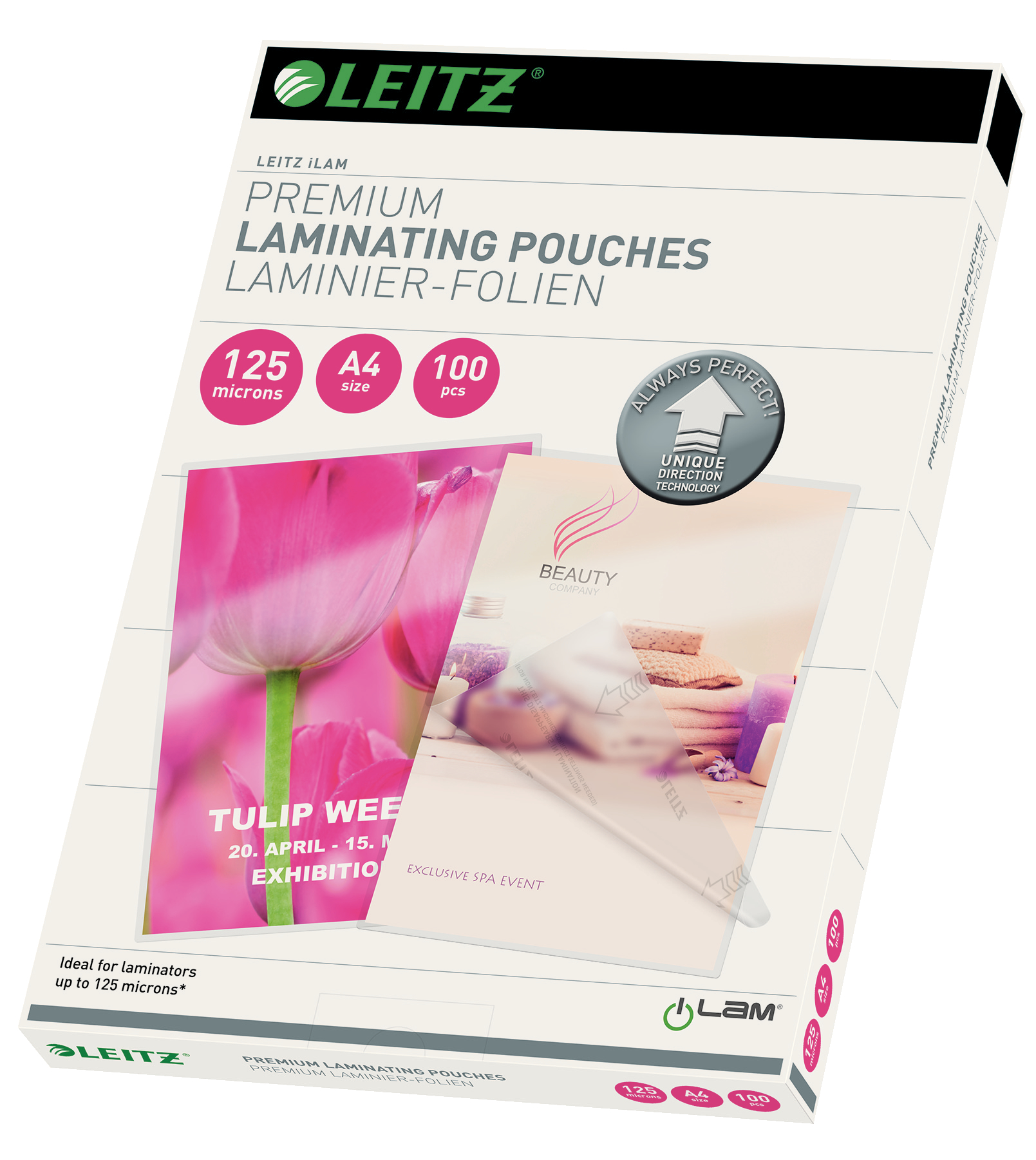 Folie laminare LEITZ UDT, la cald, A4, 125 mic, 100 buc/ set
