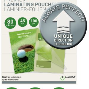 Folie laminare LEITZ UDT, la cald, A5, 80 mic, 100 buc/set