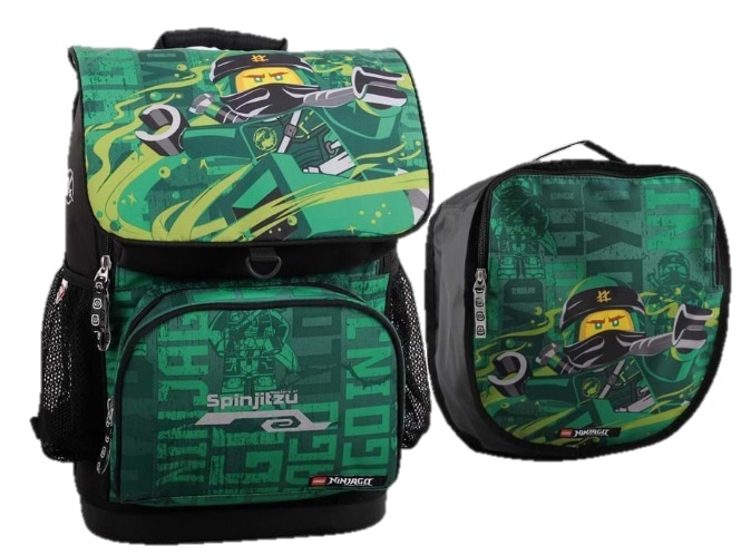 Ghiozdan scoala Optimo + sac sport, LEGO Core Line - design NinjaGo Energy