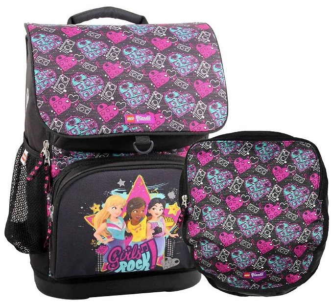 Ghiozdan scoala Optimo + sac sport, LEGO Core Line - design Friends Girls Rock