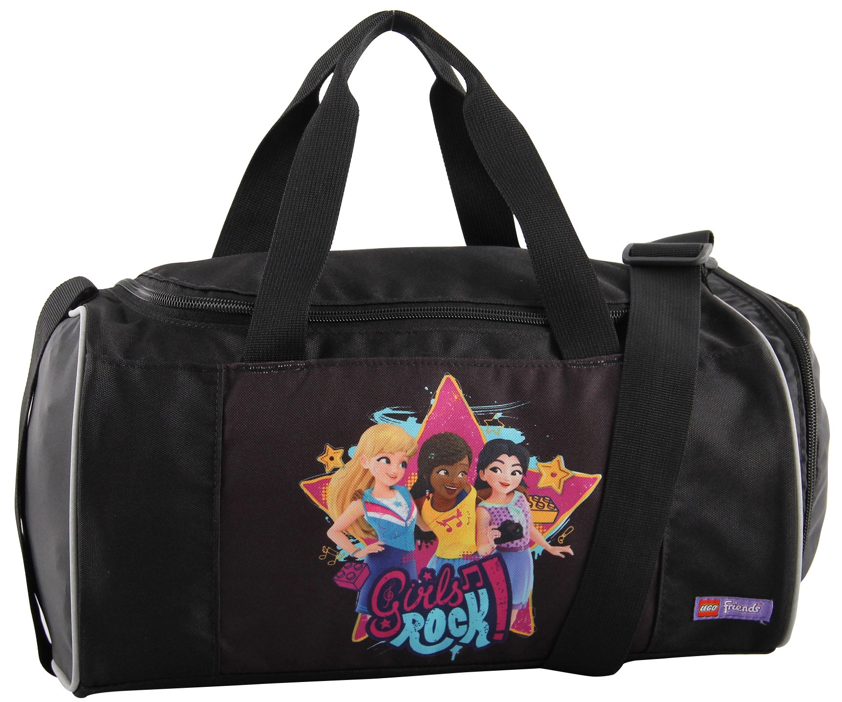 Geanta echipament sportiv, cu buzunar pentru incaltaminte, LEGO Core Line -design Friends Girls Rock