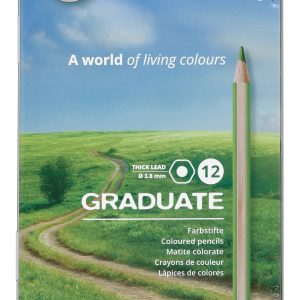 Creioane colorate LYRA Graduate Graphite, 12 culori/cutie metalica