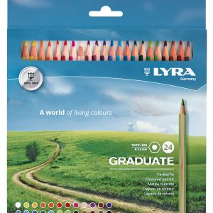Creioane colorate LYRA Graduate Graphite, 24 culori/cutie