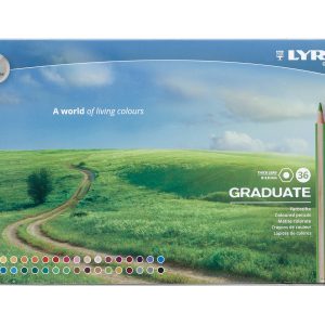 Creioane colorate LYRA Graduate Graphite, 36 culori/cutie metalica