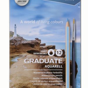 Creioane colorate LYRA Graduate Aquarell, 12 culori+pensula/cutie metalica