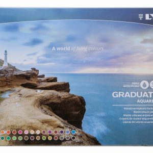 Creioane colorate LYRA Graduate Aquarell, 36 culori+pensula/cutie metalica