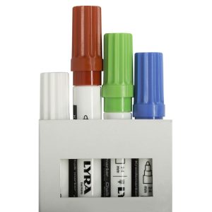 Marker cu creta, LYRA, pentru table de scris, varf 2-4mm, 4 culori/set