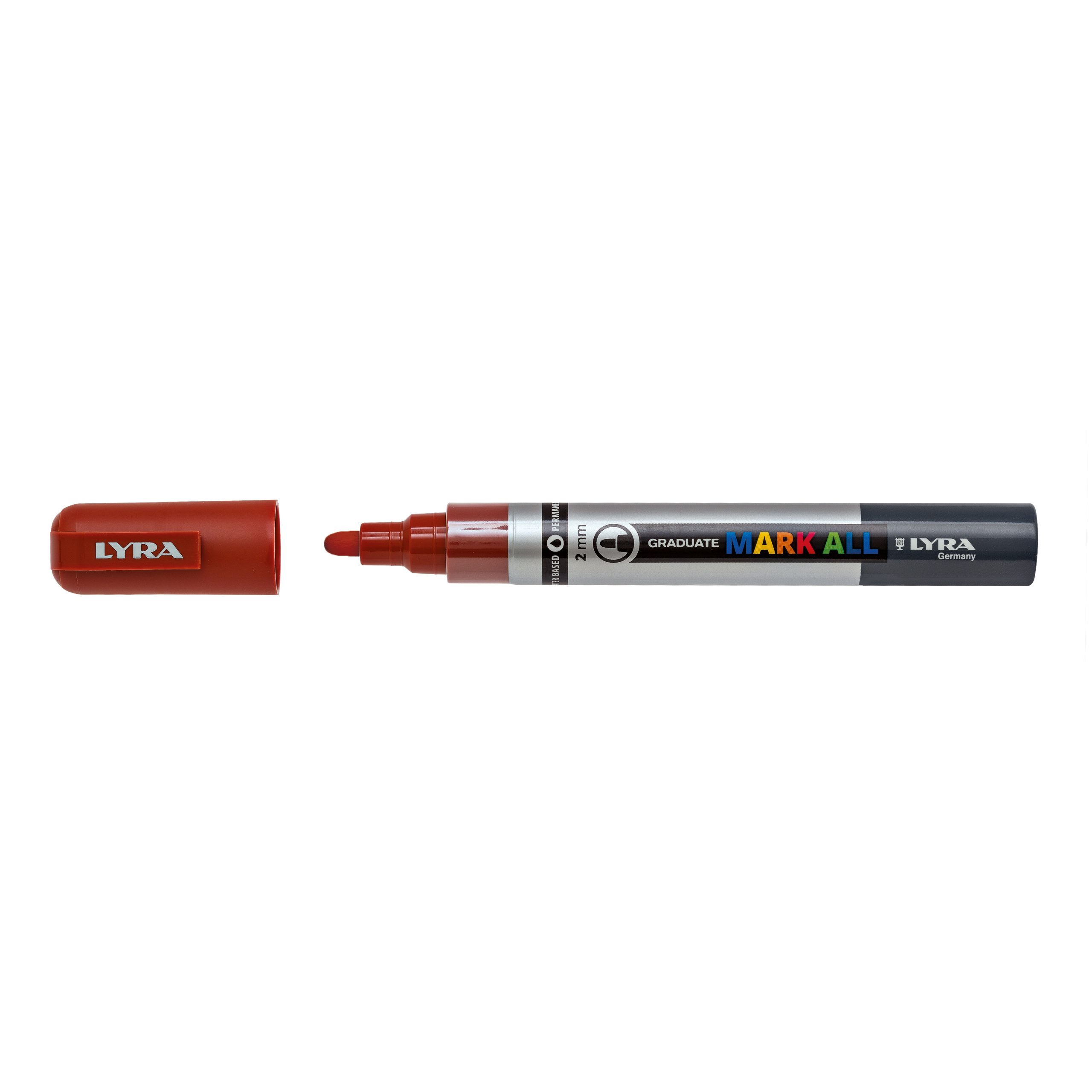 Marker LYRA Graduate Mark All, pe baza de apa, varf 2mm, pentru orice suprafata - maro
