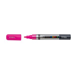 Marker LYRA Graduate Mark All, pe baza de apa, varf 2mm, pentru orice suprafata - roz neon