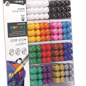 Display markere LYRA Graduate Mark All, 192 buc/display, pe baza de apa, varf 2mm