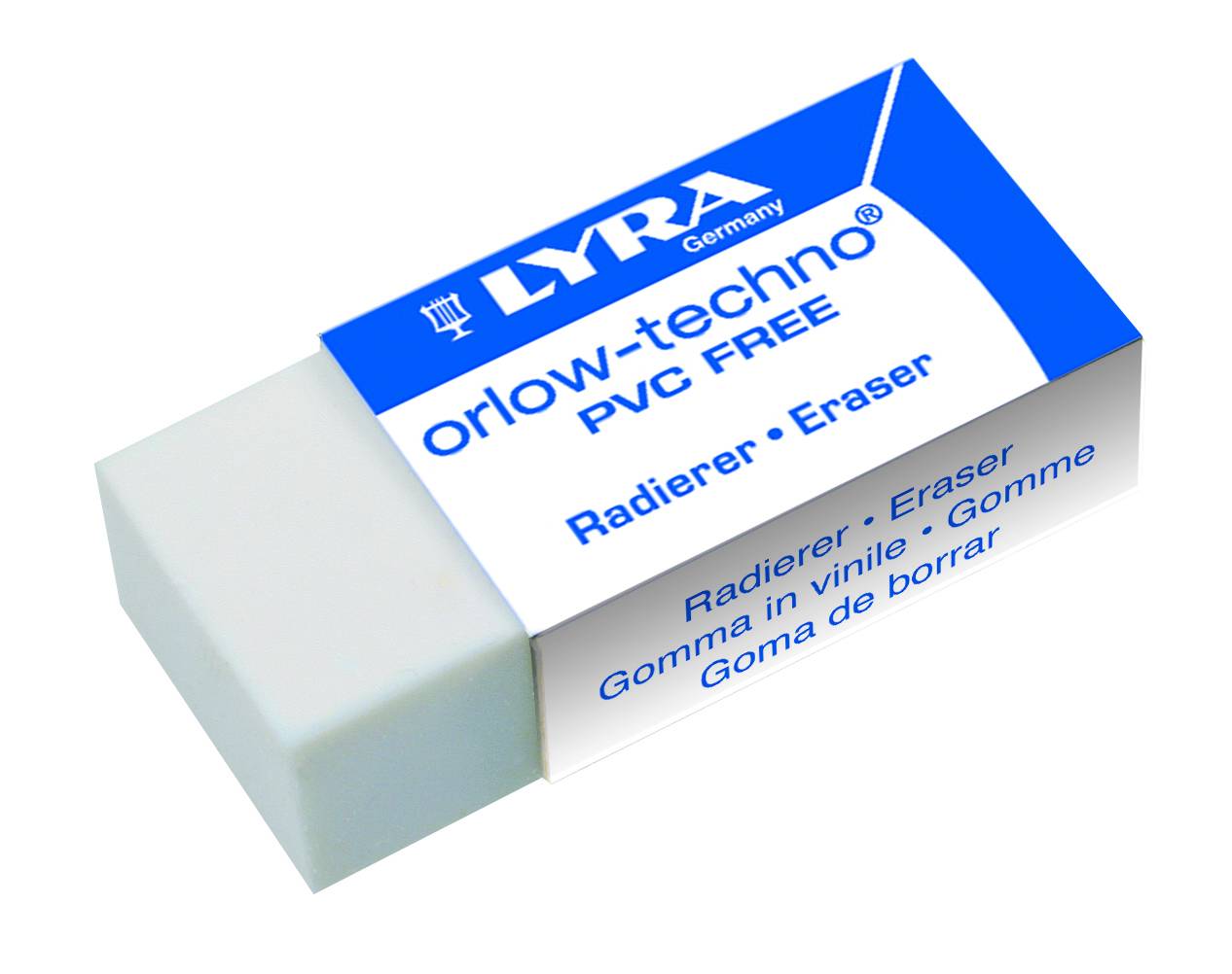 Radiera plastic LYRA Orlow Techno, 42x18x11mm, PVC free - alba