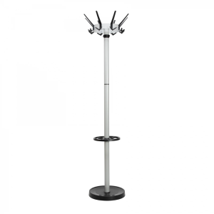 Cuier cu 28 agatatori, suport pentru umbrele, din otel, MAUL Caligo - argintiu