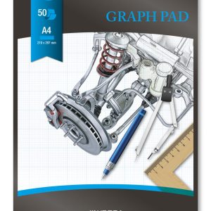 Hartie milimetrica A4, 50 file - 90g/mp, AURORA Raphael - fond albastru